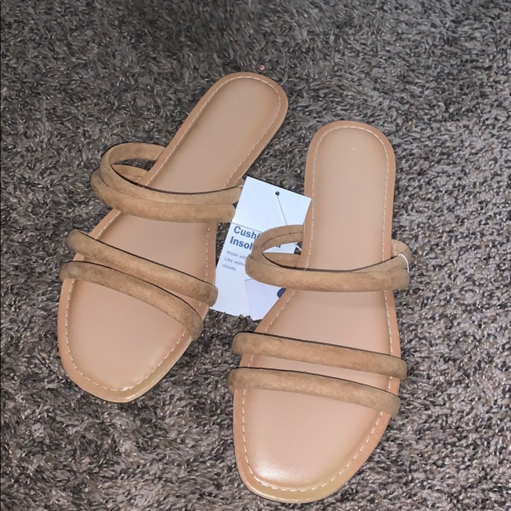 Tan prism sandals
